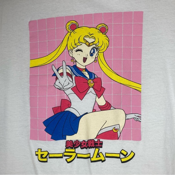 Sailor Moon Womens Tee Shirt White Medium CottonShort Sleeve CrewNeck - Picture 6 of 9